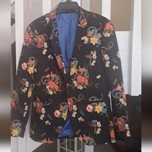 Mens Topman Cotton  Floral Blazer. lined sz40R Excellent